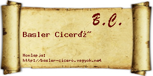 Basler Ciceró névjegykártya